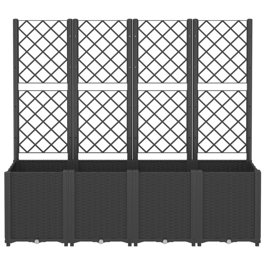 Planter with Trellis Black 160 X 40 X 140 Cm PP