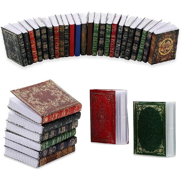 Miniatures Dollhouse Books - 24 Pcs 1:12 Scale Mini Accessories Model Decoration for Boys and Girls Play Entertainment Supplies 24 Pcs