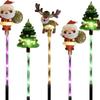 6-Pack Christmas Pathway Lights Solar Christmas Garden Stake Lights Outdoor Yard Lights for Xmas Decorations Outdoor Yard Patio
