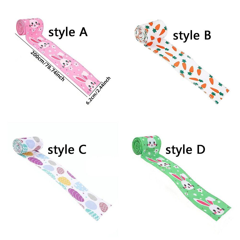 Vibrant Colors Easter Printed Ribbons Cartoon Gift Packaging Ribbon  Easter Baskets