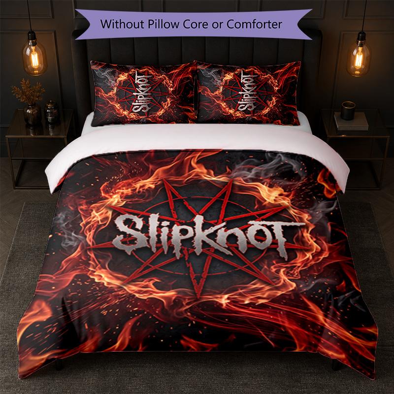 Set Biancheria da Letto 3 Pezzi con Stampa Slipknot Copripiumino con Due Federe Biancheria da Letto Morbida per Camera da Letto Domestica