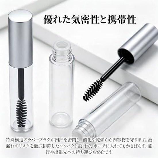 Mascara tube set empty bottles 5 pieces 10ml tubes funnel dropper each included eyelash serum container portioned refill leak-resistant handmade