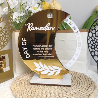 Muslim Ramadan Advent Calendar Acrylic Plaque Desktop Ornament Eid Mubarak Decor