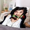 Rebel Rose Flannel Blanket Super Soft Warm Cozy Blanket for Sofa Bed Office Travel All‑Season Home Decor Gift