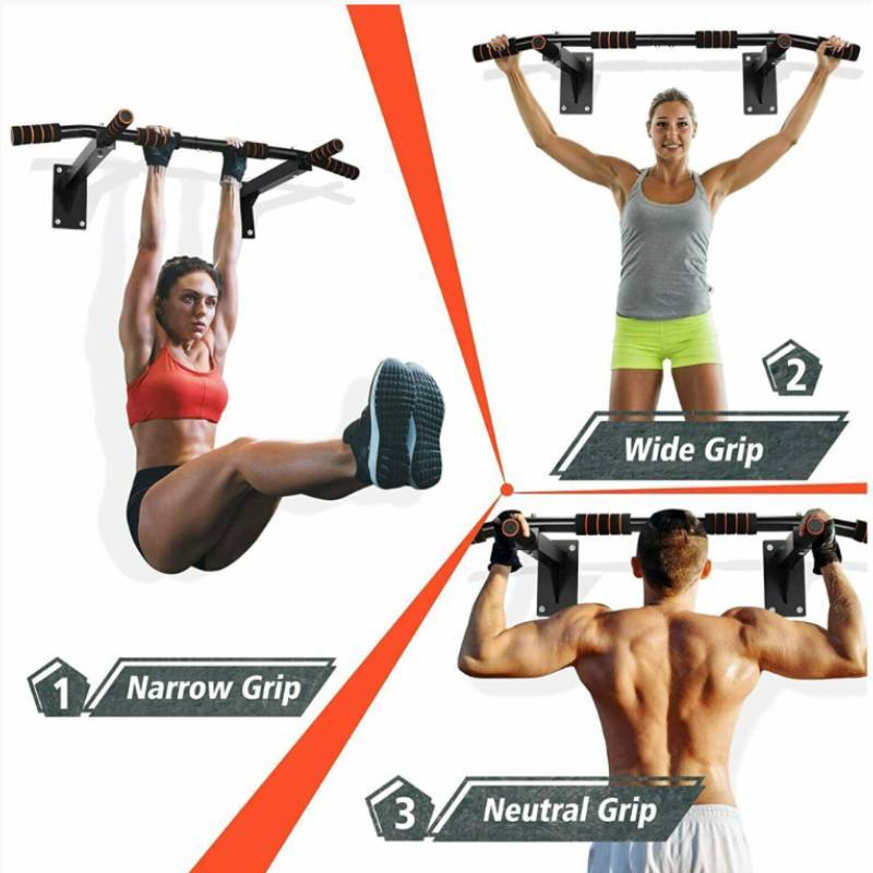 Wall Mounted Pull Up Bar For Home Fitness Strength Training With Steel Construction For Adults