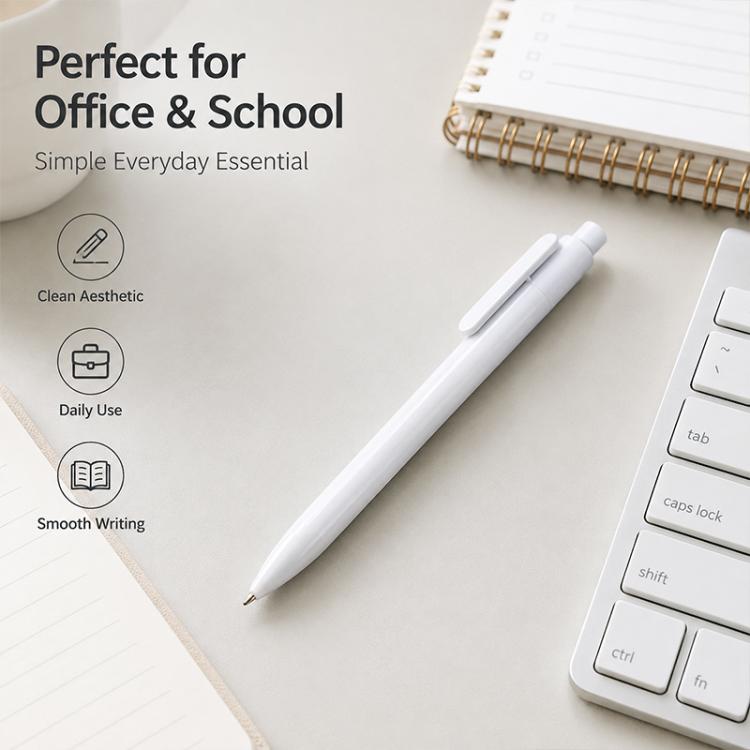 10 PCS/Pack Retractable Minimalist White Ballpoint Pen
