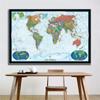 World Political Map Large Poster Prints Wall Hanging Art Vinyl and Non-woven Fabric Background Cloth Wall Decor