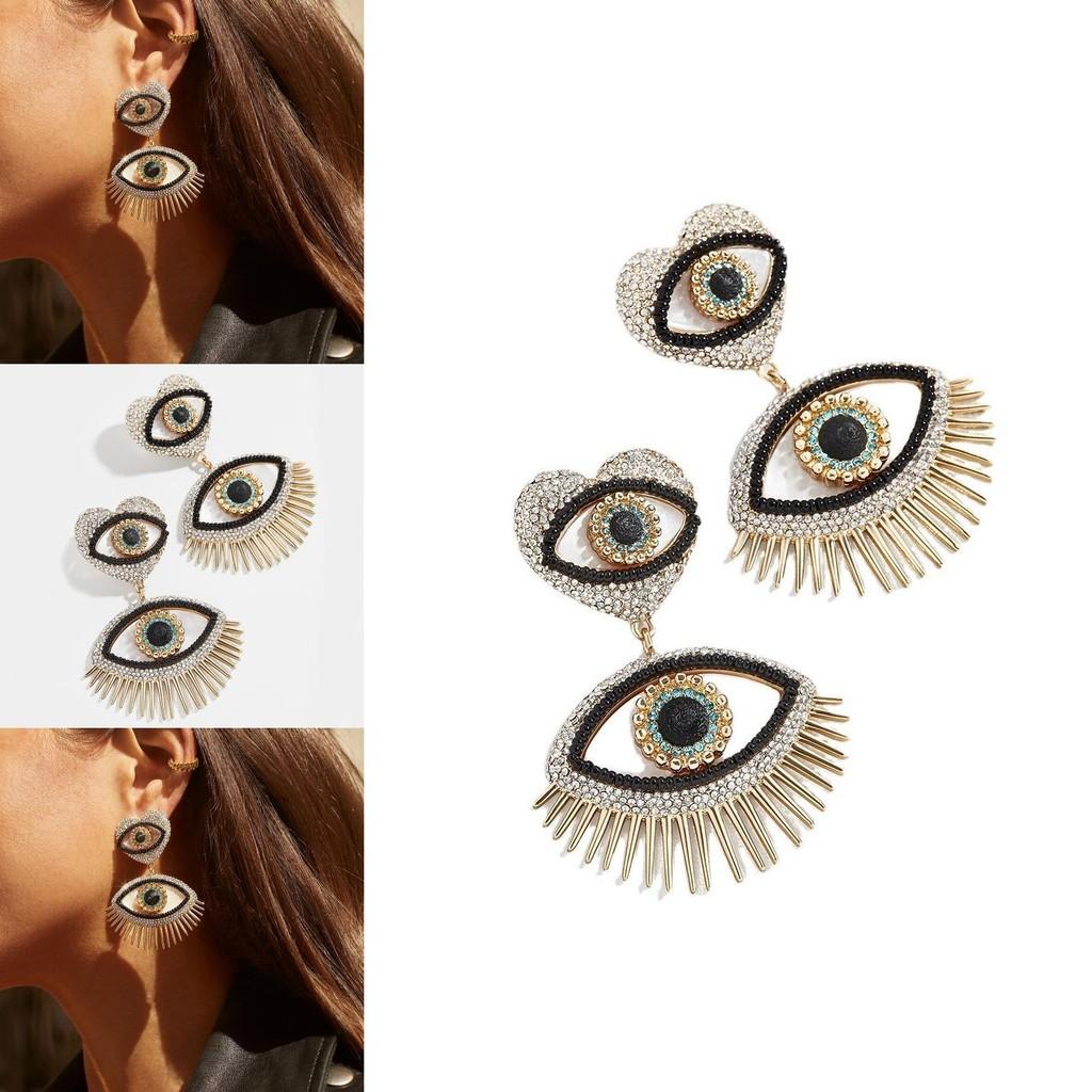 Stunning Geometric Alloy Beaded Earrings With Rhinestones For Women Chic Street Fashion