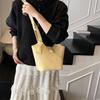 Large-Capacity Hand-Carried Bucket Bag, Female Lychee Pattern Vegetable Basket, Shoulder Messenger Bag.