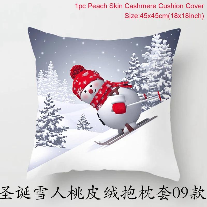Merry Christmas Cushion Cover Christmas Decorations for Home 2025 Cristmas Ornament Noel Xmas Decor Navidad Happy New Year Gifts
