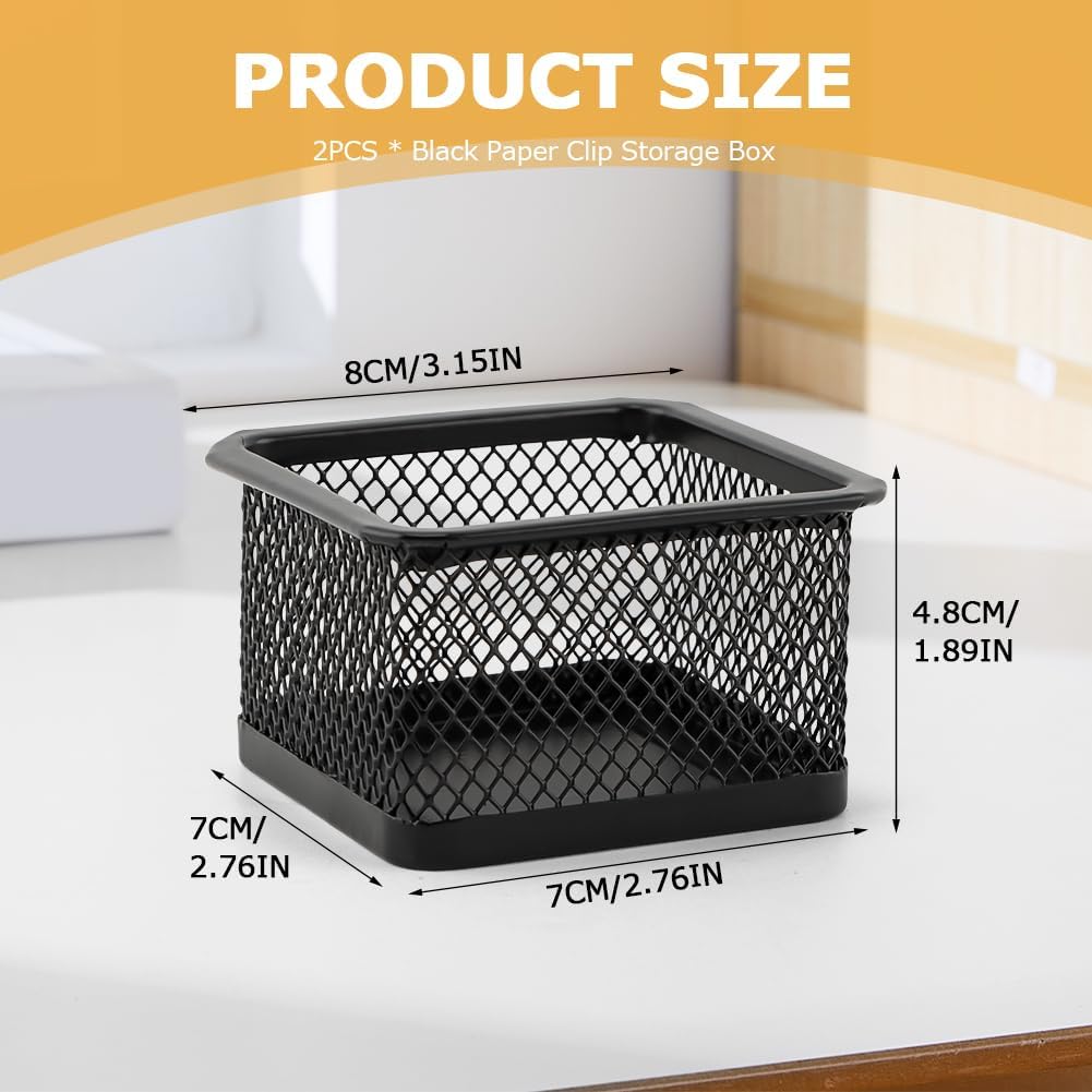 Paper Clip Holder for Desk, Paperclip Holders Mesh Paperclip Dispenser Organizer for Desk Binderclip Bobby Pin Holder Container for Home Office