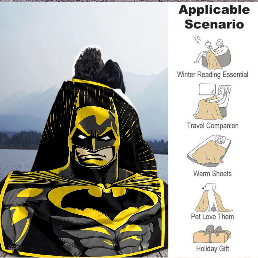 1pc Batman, Superhero Blanket Lightweight Flannel Throw For Sofa, Bed, Travel, Livingroom, Office, Couch, Chair, And Bed