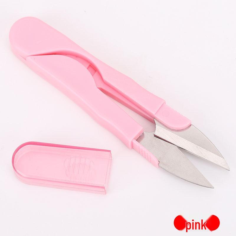Colorful U-Shaped Spring Scissors for Cross Stitch, Yarn, and Thread Trimming – Perfect for Sewing and Household Use