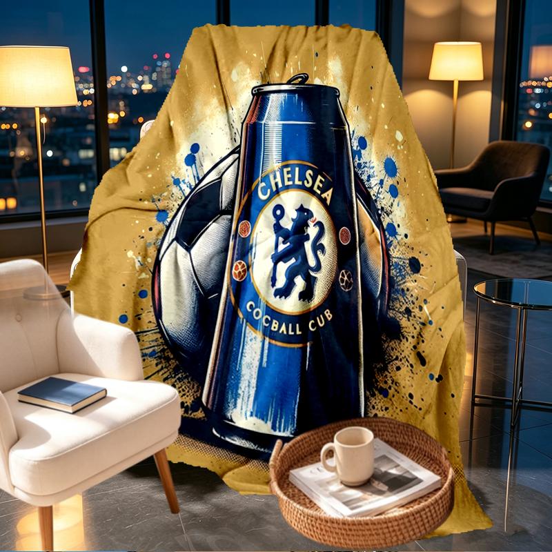 Chelsea F.C Print Blanket - Soft & Comfortable, for Bedroom, Travel, Sofa, Home Decoration - Birthday Christmas Gift for Friend