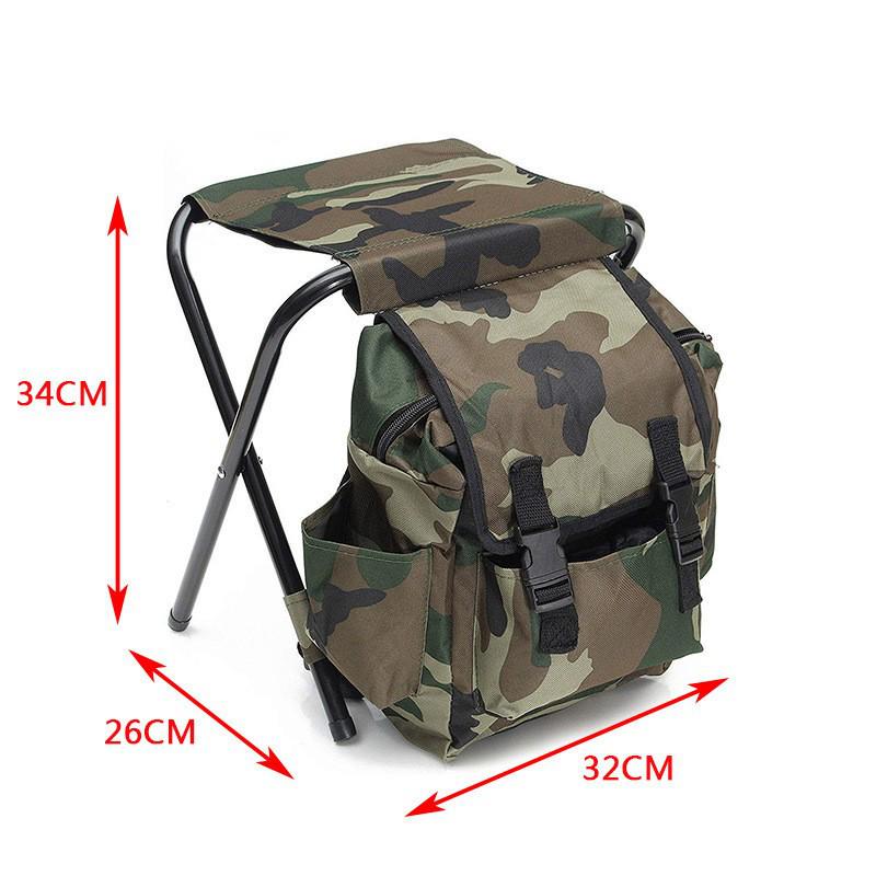 

Multi-Functional Portable Camping Stool with Insulated Cooler Bag, Backpackable Beach & Fishing Chair, Outdoor Folding Seat - Add Logo Option