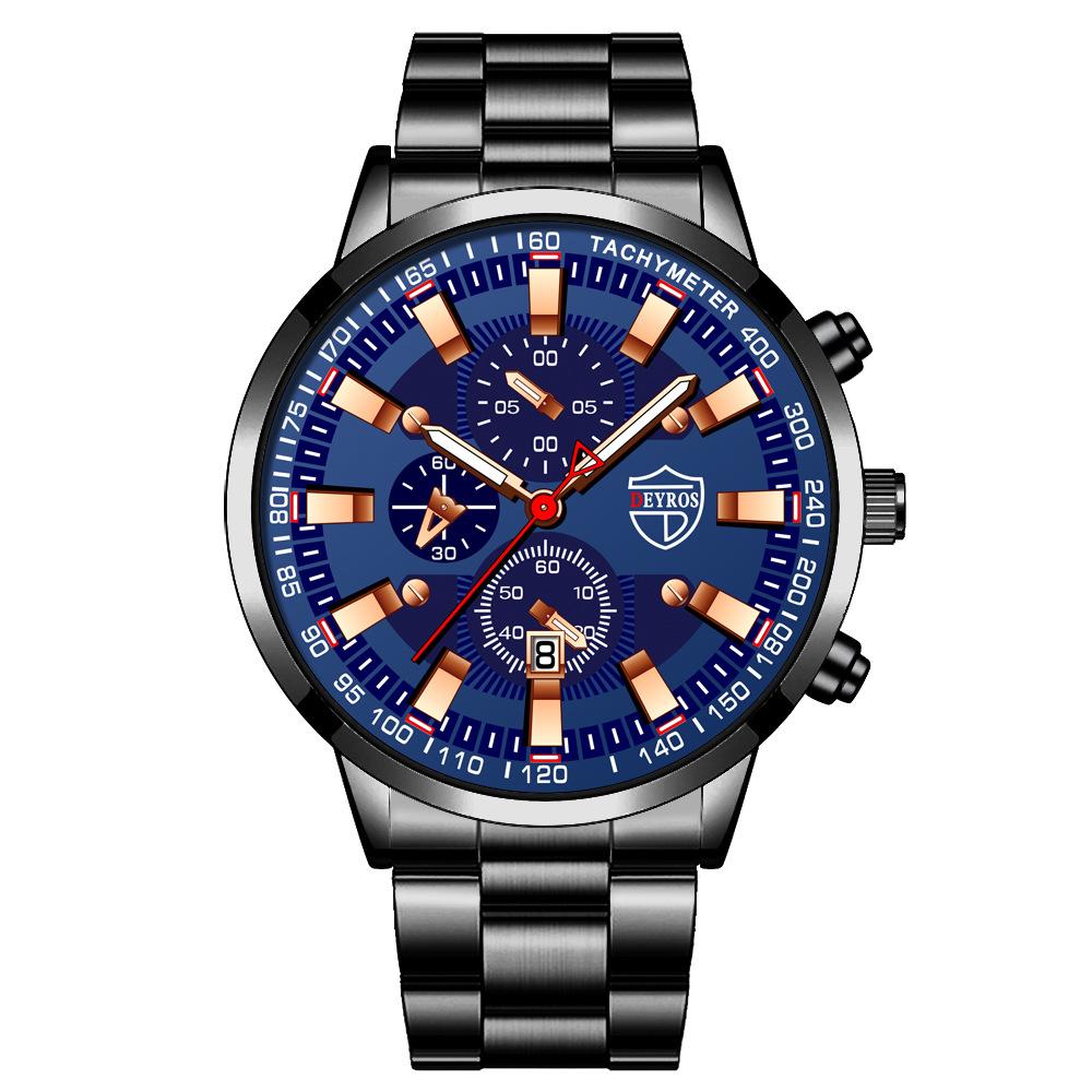 Stainless Steel Strap Watch Men'S Fashion Luminous Calendar Automatic Quartz Watch
