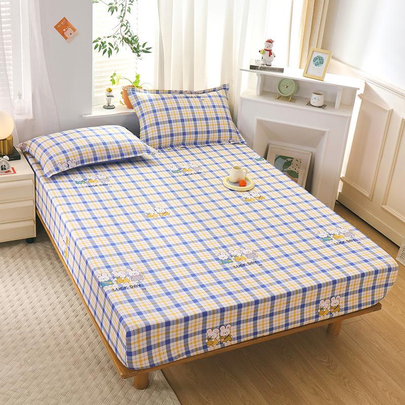 New Pure Cotton Single Bed Sheet Cartoon Small Fresh All Cotton Bed Sheet Single Double Mattress Protective Cover
