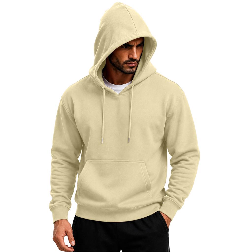 Men's Pullover Hoodie Long Sleeve Color Casual Sweatshirt for Everyday Wear