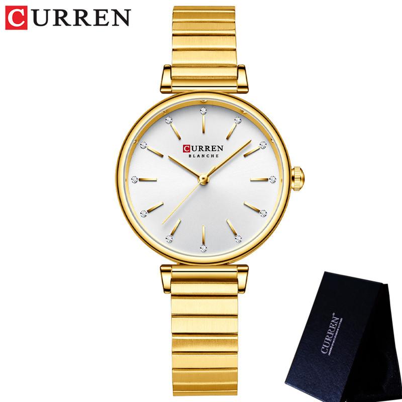 CURREN Women Watch Top Brand Luxury Blue Female Waterproof Clock Stainless Steel Bracelet Fashion Simple Ladies Wristwatch 9081