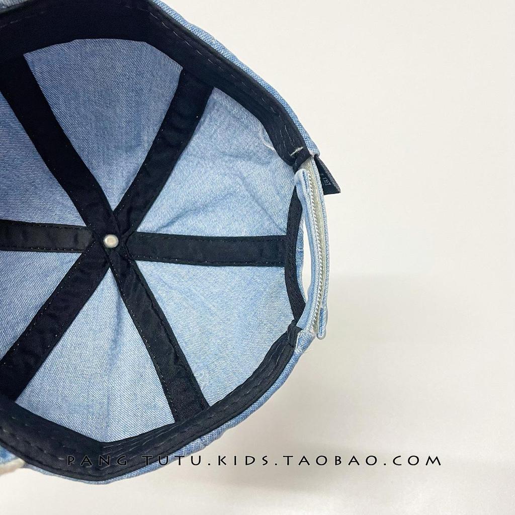 Chapéu de Bebê Jeans Gatinho Fofo - Boné com Aba Macia para Proteção Solar de Crianças Pequenas na Primavera e Outono