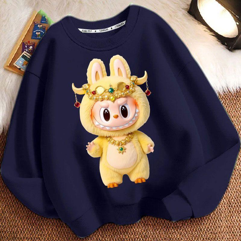 Barneklær Sweatshirts for vår og høst, Langermede løse sweatshirts for gutter og jenter