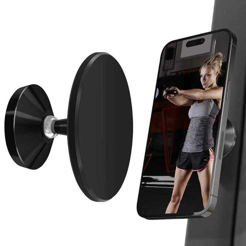 Magnetic Gym Phone Holder for Phone 14 13 12 Series Working Out Video Double Sided Strong Magnet with 360 Degree Rotatio