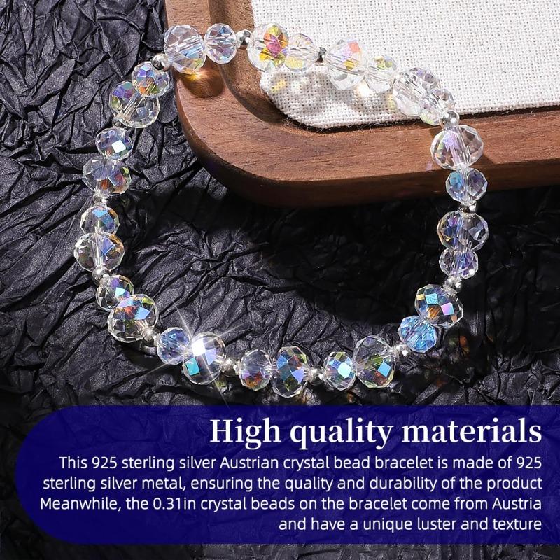 Crystal Beads Bracelet for Womens Trendy 7 In