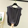 Spring Summer Women's Sleeveless Modal Vest Hooded Sweatshirt - Plus Size Slimming Loose Fit