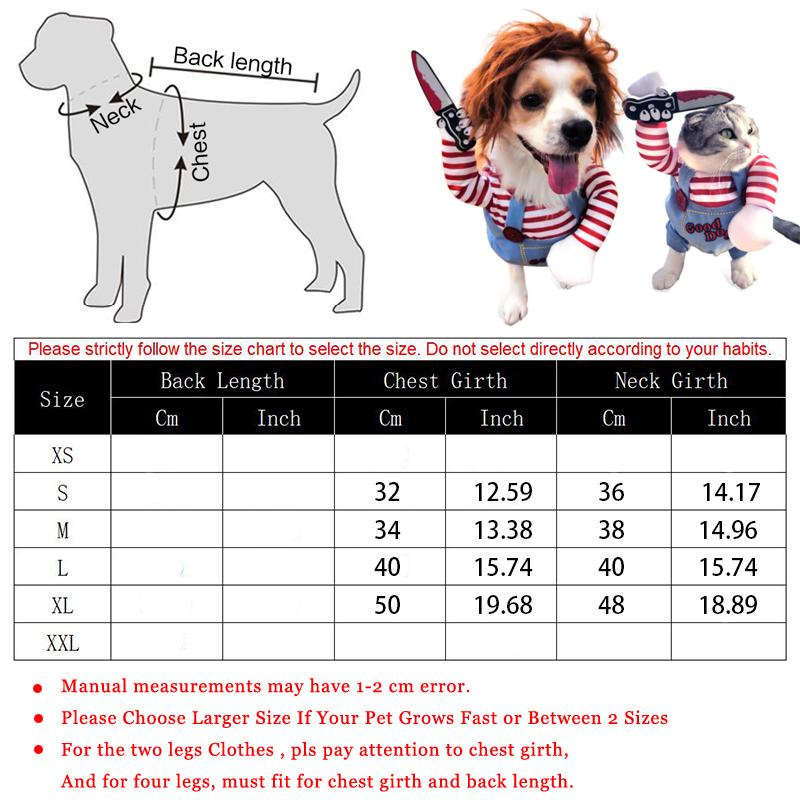 Halloween Dog Cat Clothes Pet Funny Costume Chucky Deadly Doll Cosplay Party Apparel Clothing Fancy Festival Cloth Cat Clothes