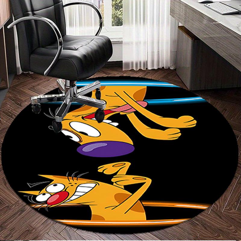 Cat Dog Adventure Round Mat, Anti-slip Circle Carpet Chair Rug For livingroom,Bedroom, Doormat Home Decor Gift Christmas Gifts