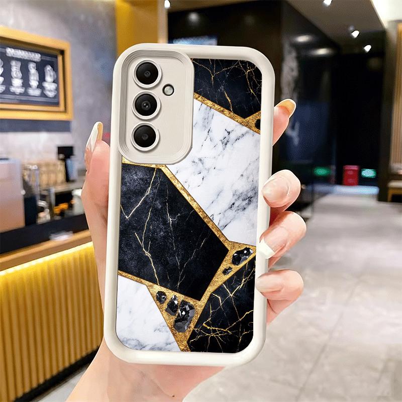 Phone Case for Samsung Galaxy S26 S25 Ultra S24 FE Geometric Marble Pattern Shell S23 Plus S22 + S21 S20 5G Soft Silicone Funda