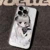 Kawaii Anime-Mädchen mit Hasen-Plüsch-Handyhülle für iPhone 17 16 15 14 13 12 11 16E Serie Pro Max Plus Doppelschichtiger Schutz