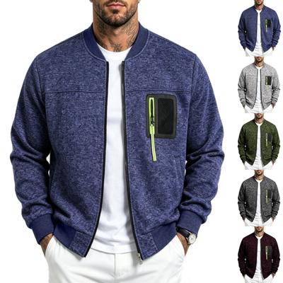 Men's Baseball Jacket Loose Fit Lined Stand Collar for Outdoor Sports and Casual Wear