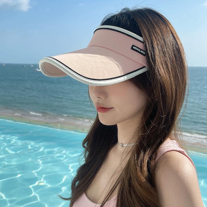 Empty top sun hat children summer travel UV protection large brim duck tongue sun protection hat show face small sun hat