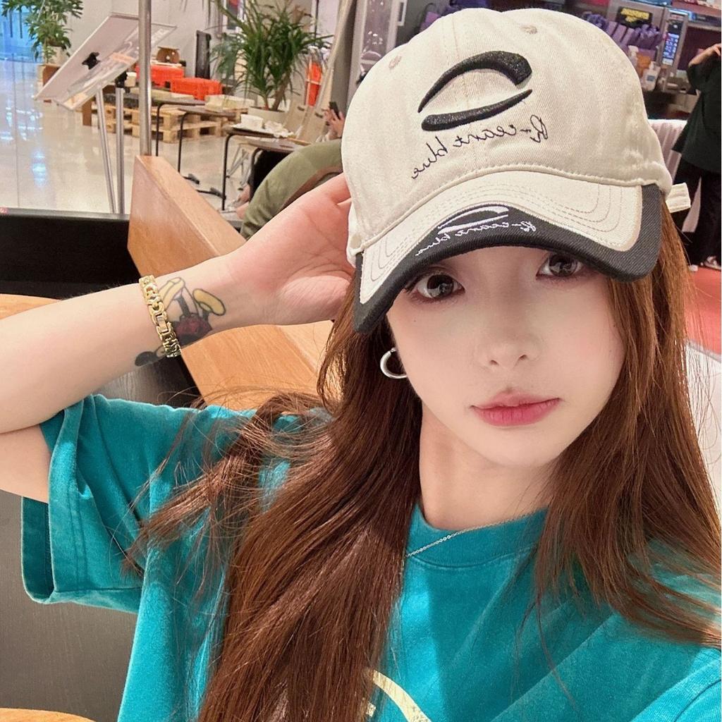 New Men and Women Baseball Cap Splicing Color Big Head Circumference Baseball Cap Outdoor Embroidered Sun Hat