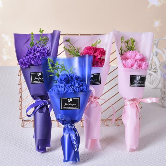 7 Head Artificial Rose Bouquet Handcrafted Soap Flower Petals Decoration Valentine's Day Anniversary Birthday Women Mother Wife Girlfriend Gifts