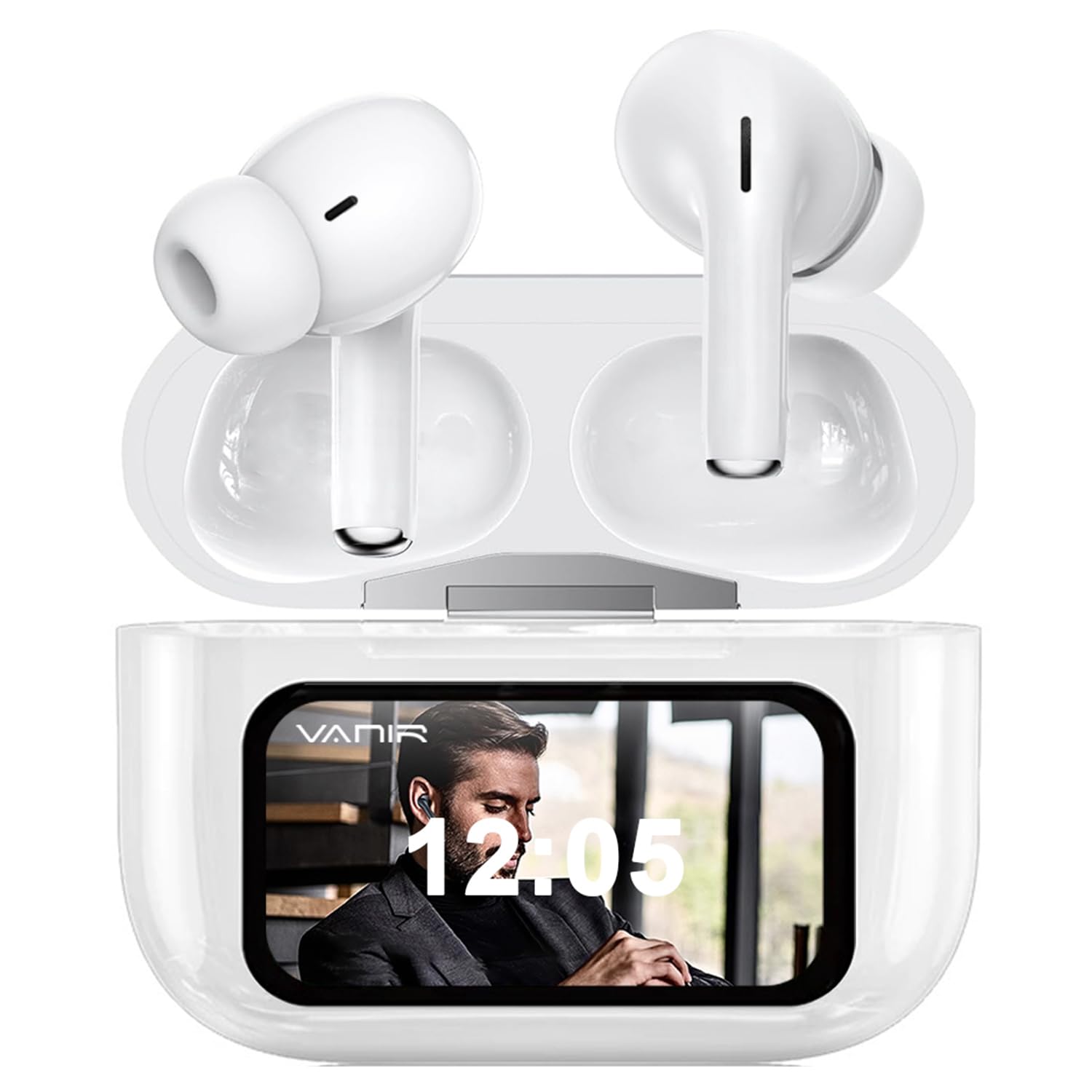 

VANIR Bluetooth Wireless Earbuds for 2025 Touchscreen with Bluetooth IPX5 Noise Up to 36 Hours of Auto ENC HiFi Sound Compact and Compatible with and белый