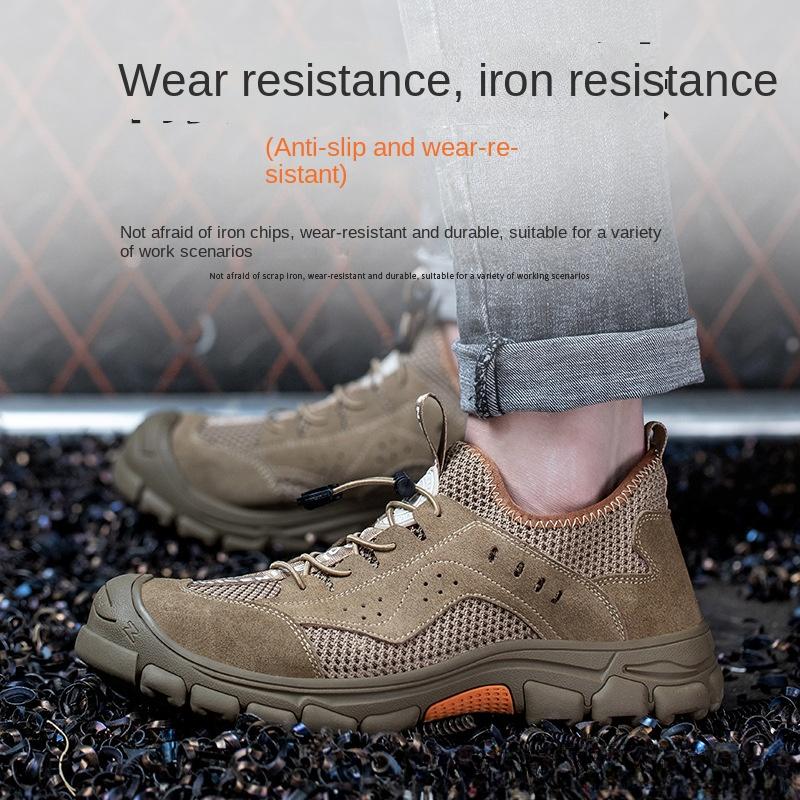 Summer Labor Insurance Shoes Men's Anti-smashing, Anti-piercing, Breathable Soft-soled Non-slip Work Shoes