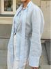 Elegant Women's Lace-Up Woven Shirt - Spring/Autumn French Casual Style