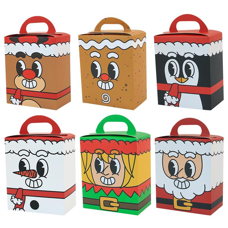 Christmas, Square Candy Box, Portable Candy Box, Christmas Handbag, Happy Candy Box, Gift Carton.