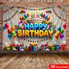 Happy Birthday Celebration Backdrop, Indoor Outdoor Decorative Tapestry Banner for Parties and Home Decor
