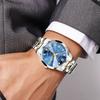Steel Strap Double Calendar Waterproof Waterproof Casual Round Dial  Daily Use