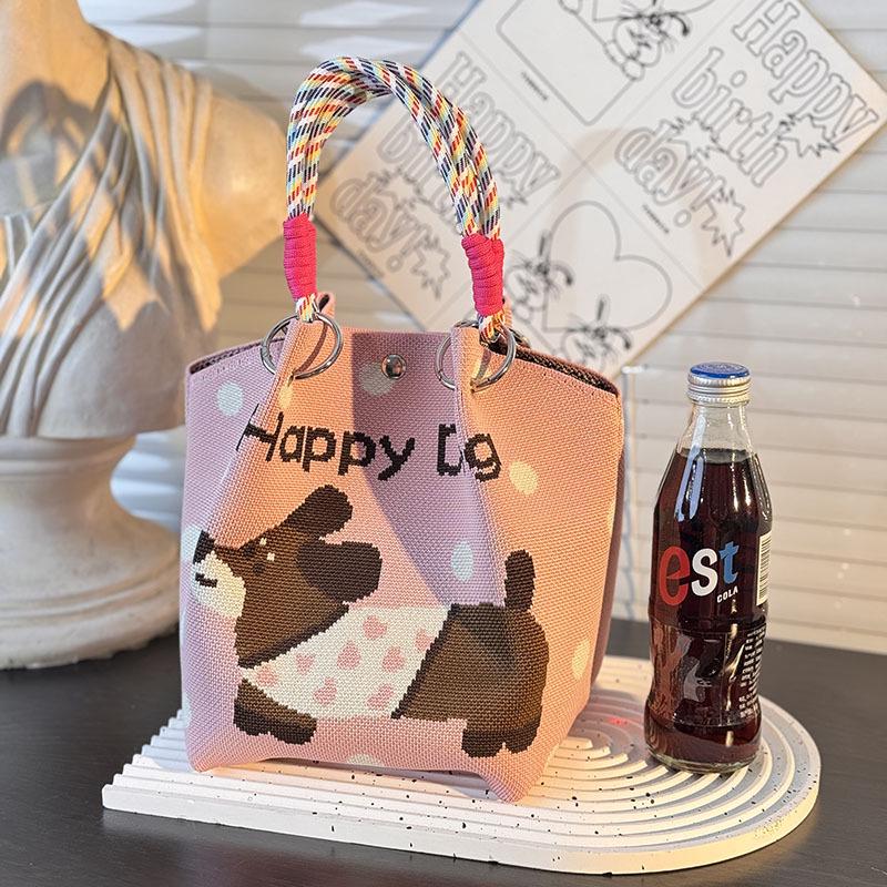 2025 Niedliche Tier Strickhandtasche - Damen Tragetasche mit großem Fassungsvermögen für Arbeit & Ausflüge