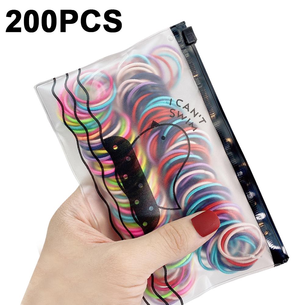 200/300/500 Pack High-quality Elastic Nylon Hair Bands For Girls Colorful Rubber Band Kids Hair Accessories Headdress