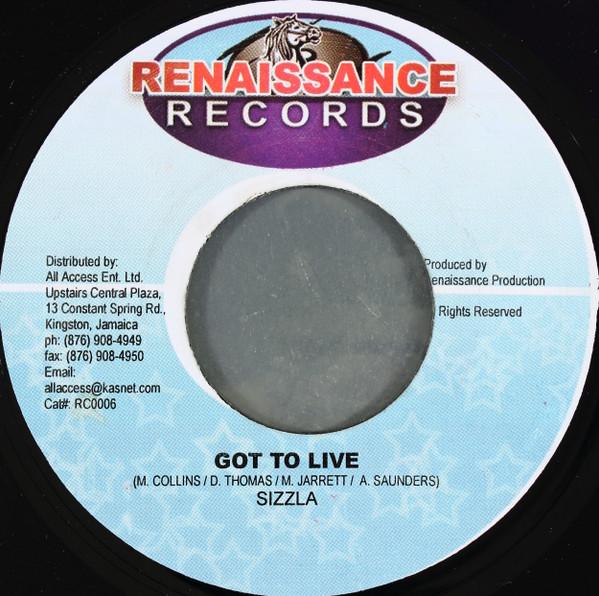 

7inch Record SIZZLA / CHUCK FENDER - Got To Live / Stadadee RC0006 Renaissance Rec 2003 Jamaica Reggae, Ska & Dub Used