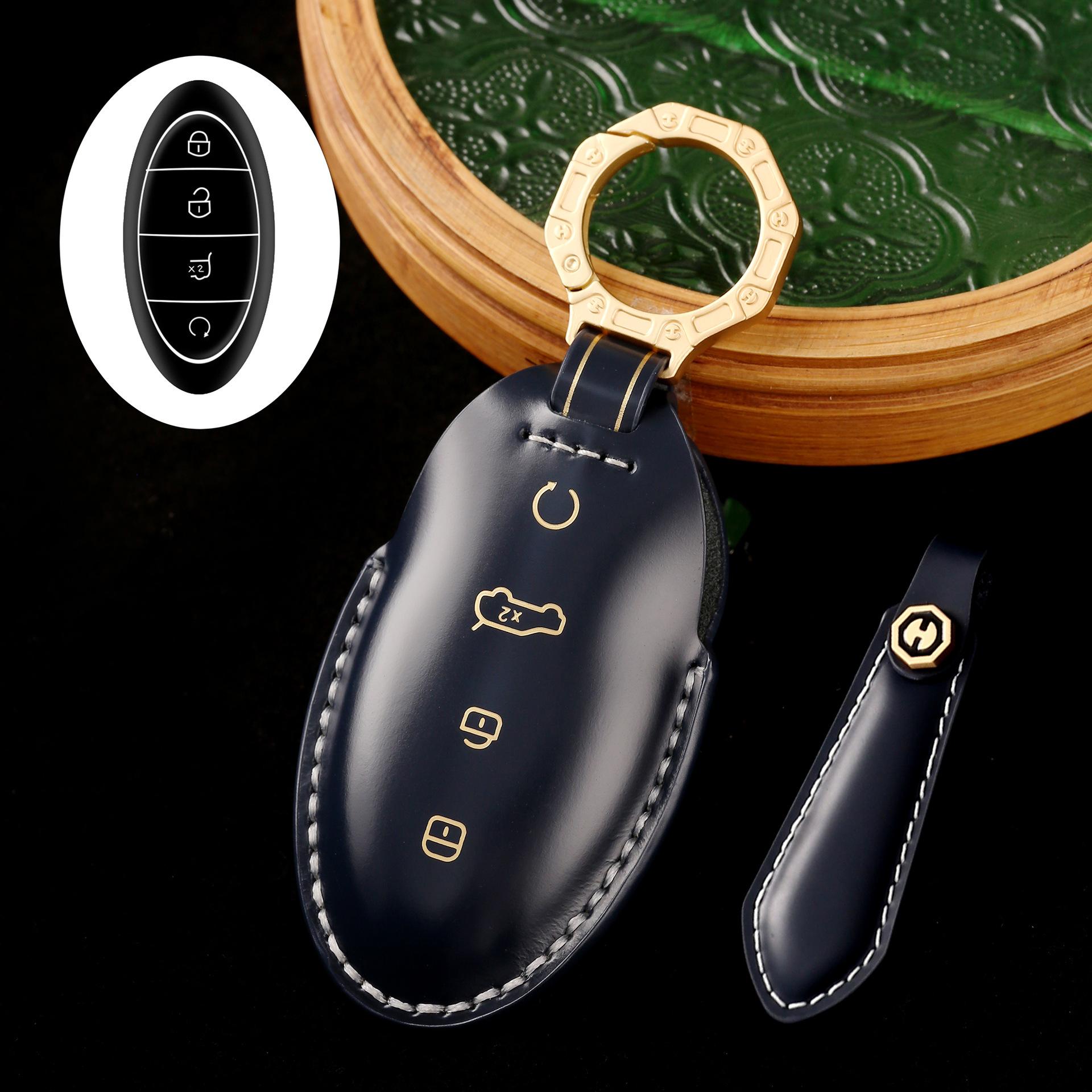 

Suitable For Byd Looking Up To U8 New Energy Special Car Key Protective Cover Smart High-End Horse Hip Leather Handmade