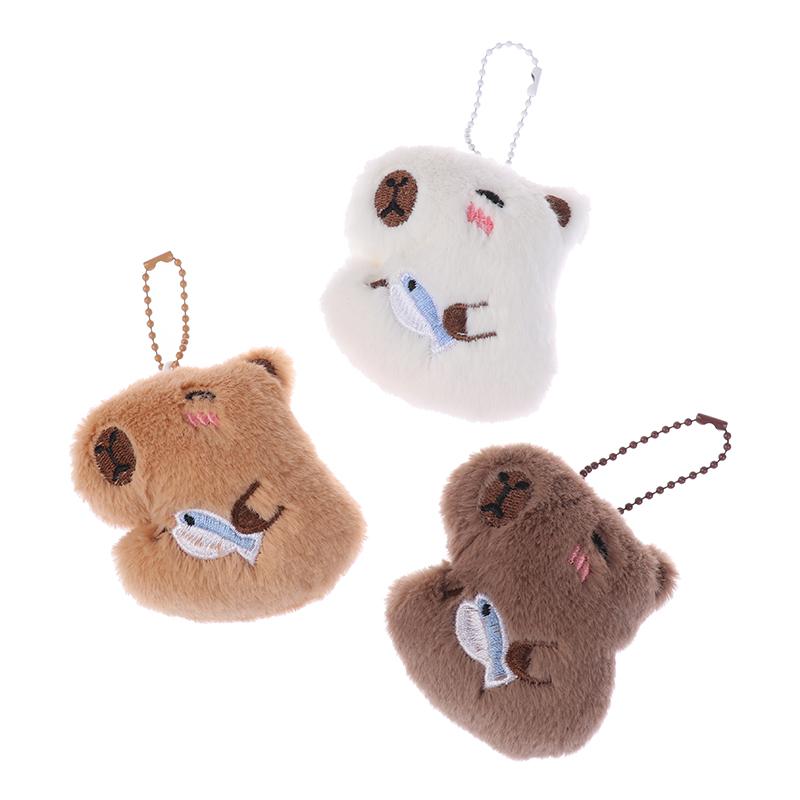 

Плюшевый брелок с капибарой, милый кулон в виде сумки, креативный брелок с пушистыми животными, Kawaii, мягкая кукла, брелки, подарок на день рождения хаки