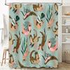 Cute Otter Shower Curtain Forest Animal Bathroom Decor Woodland Nature Waterproof Fabric Backdrop for Spa