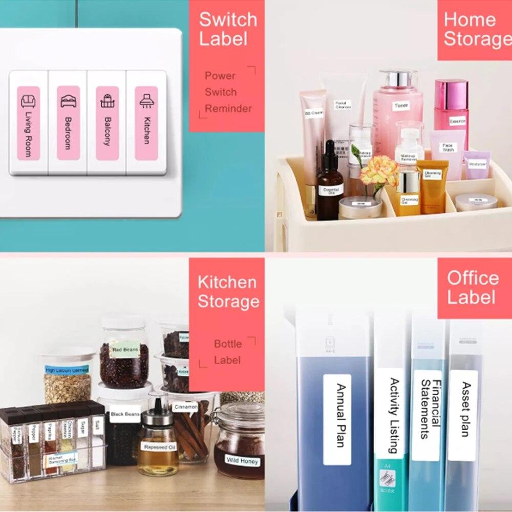 D11 Imprimantă Portabilă de Etichete Termice de Mână cu 5 Role de Bandă Wireless BT Mașină de Făcut Etichete Mașină de Autocolante pentru Etichetare Acasă Coduri de Bare