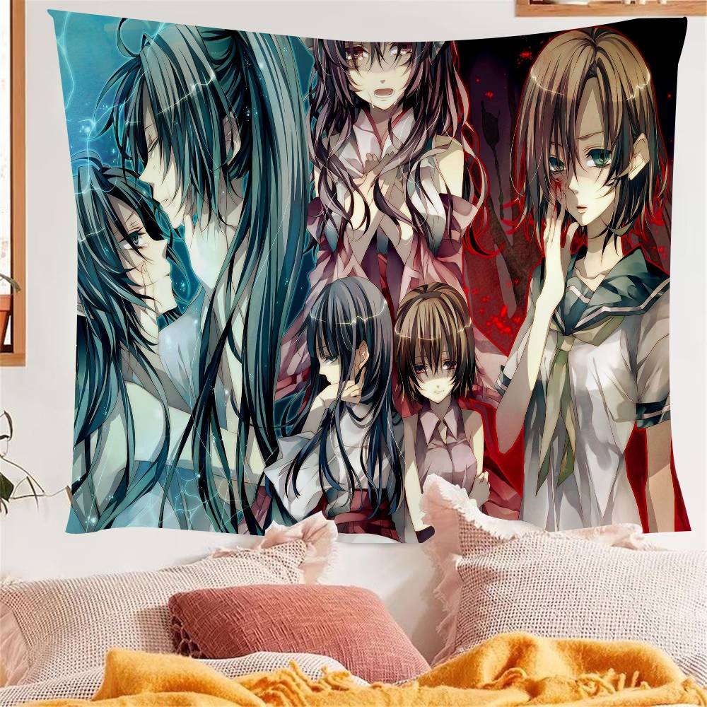 1PC Anime HHigurashi When They Cry Cartoon Tapestry Wall Hanging Decoration Household Home Decor